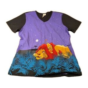 Disney LION KING Medical Scrubs Top ~ Size Medium ~ Nurse Dental Assistant